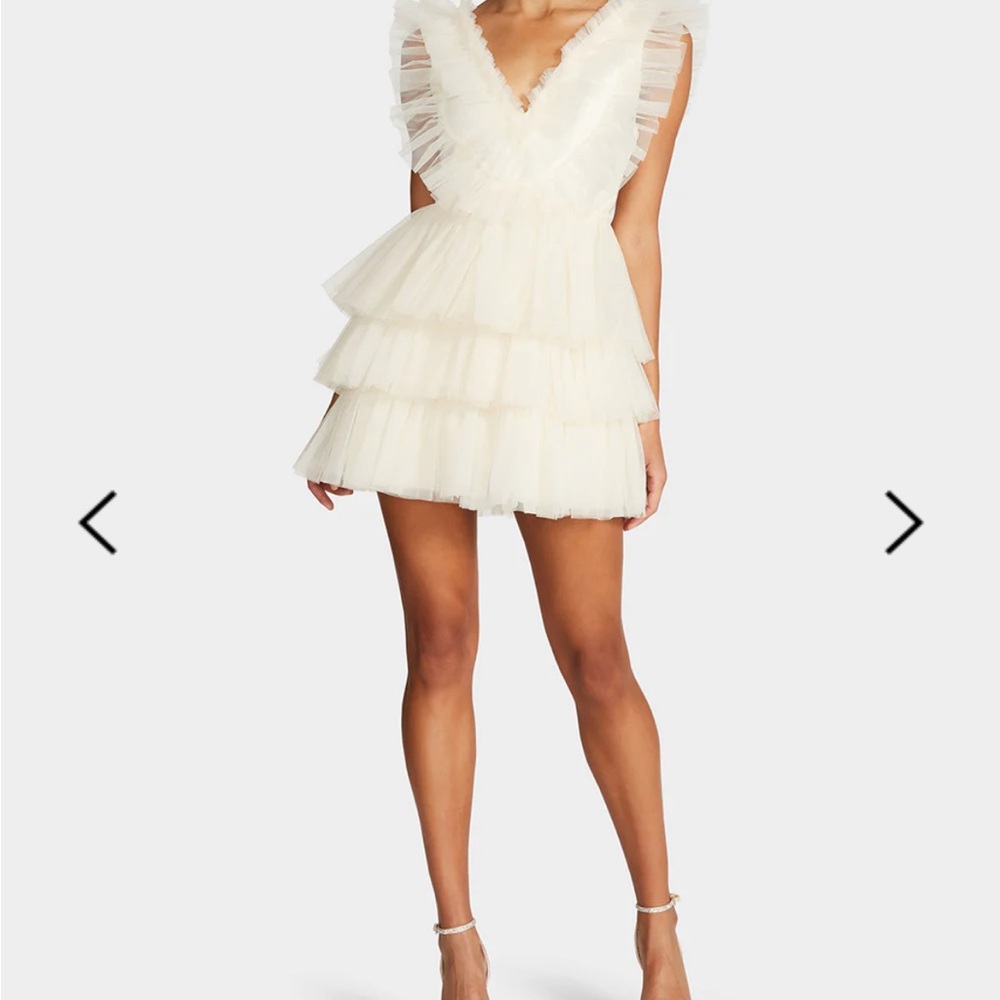 Betsey Johnson Tiered Tulle Dress - Cream